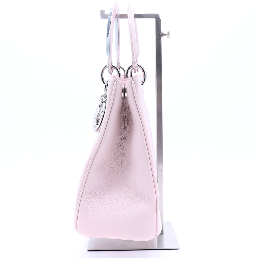 Dior Pink Floral Print Leather Medium Diorissimo Shopper Tote