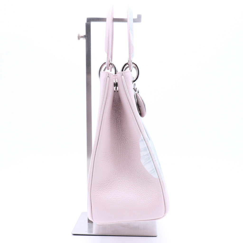 Dior Pink Floral Print Leather Medium Diorissimo Shopper Tote