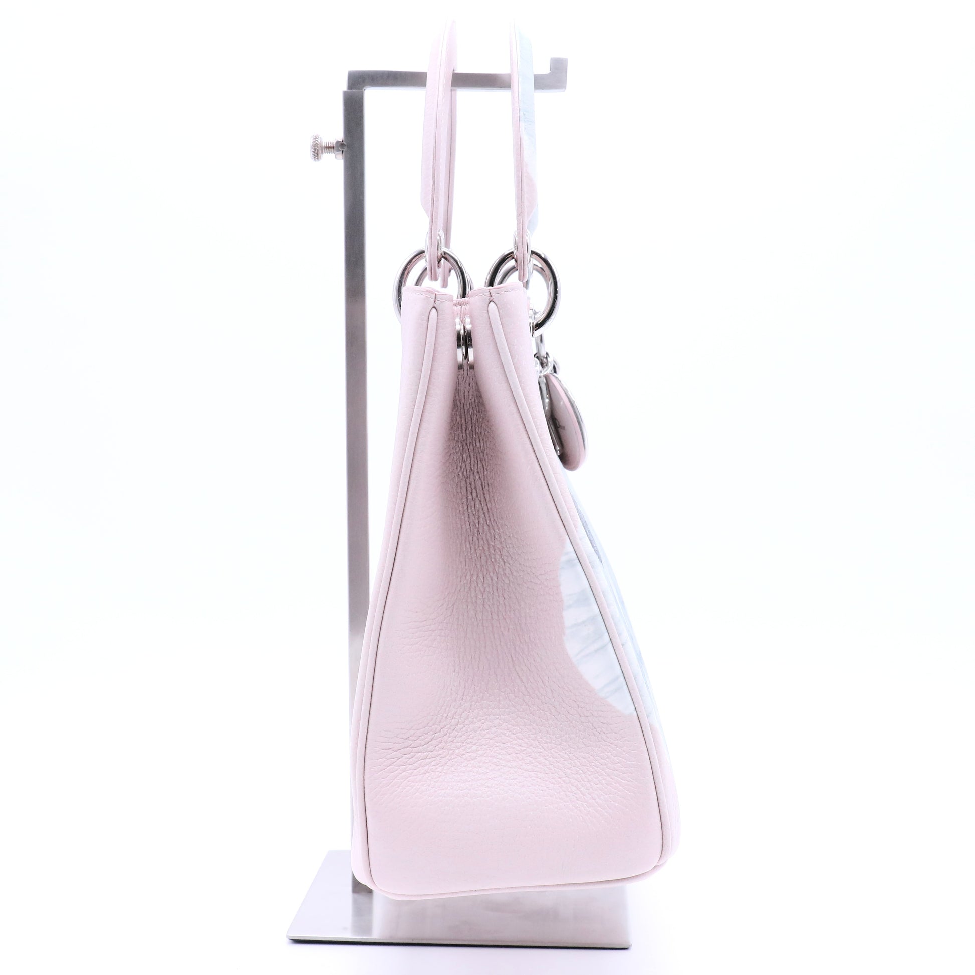 Dior Pink Floral Print Leather Medium Diorissimo Shopper Tote