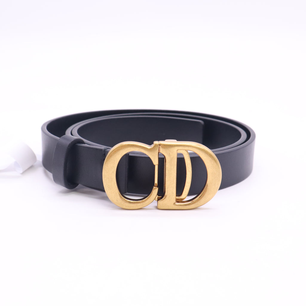 Calfskin Saddle Belt 75  Black W23715