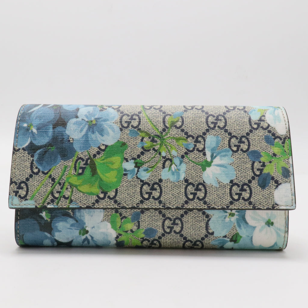 Continental Wallet Blooms Print GG Coated Canvas
