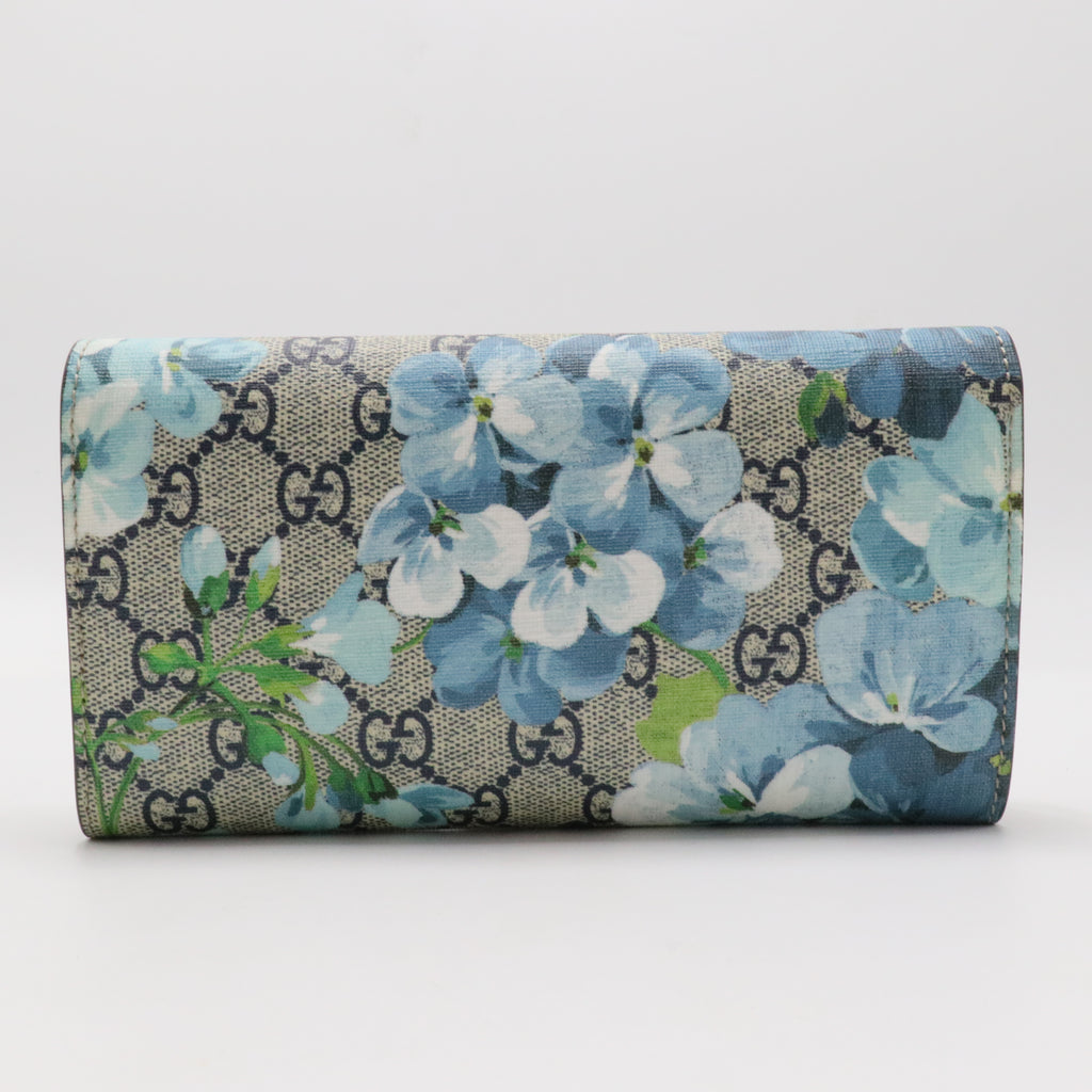 Continental Wallet Blooms Print GG Coated Canvas