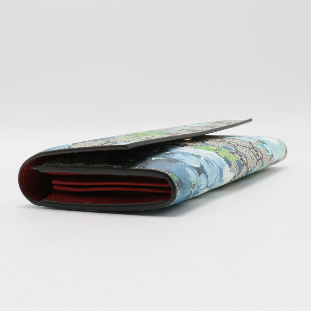 Continental Wallet Blooms Print GG Coated Canvas