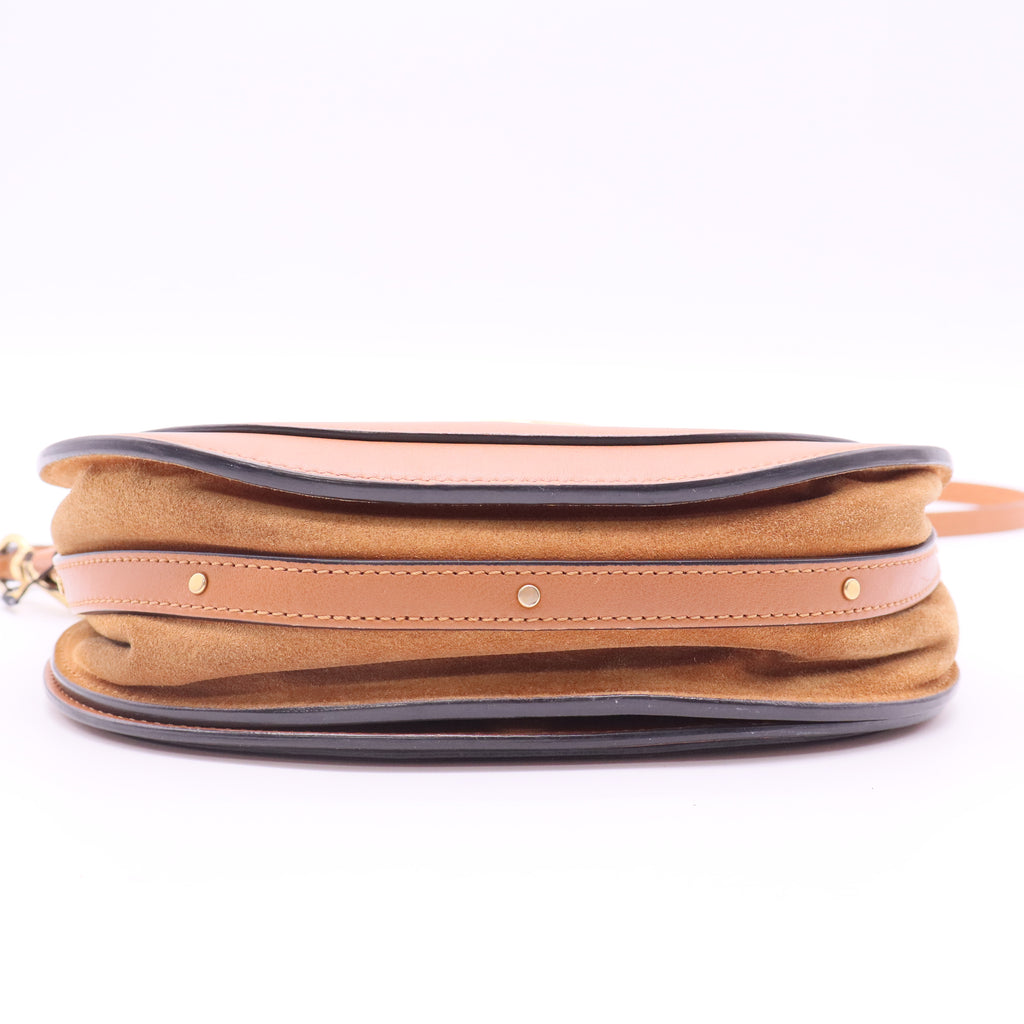 CHLOÉ Calfskin Suede Medium Nile Bracelet Bag Biscotti Beige twins