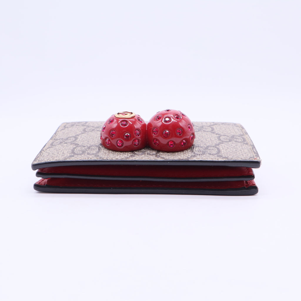 GG Supreme Cherry Compact Wallet W20071