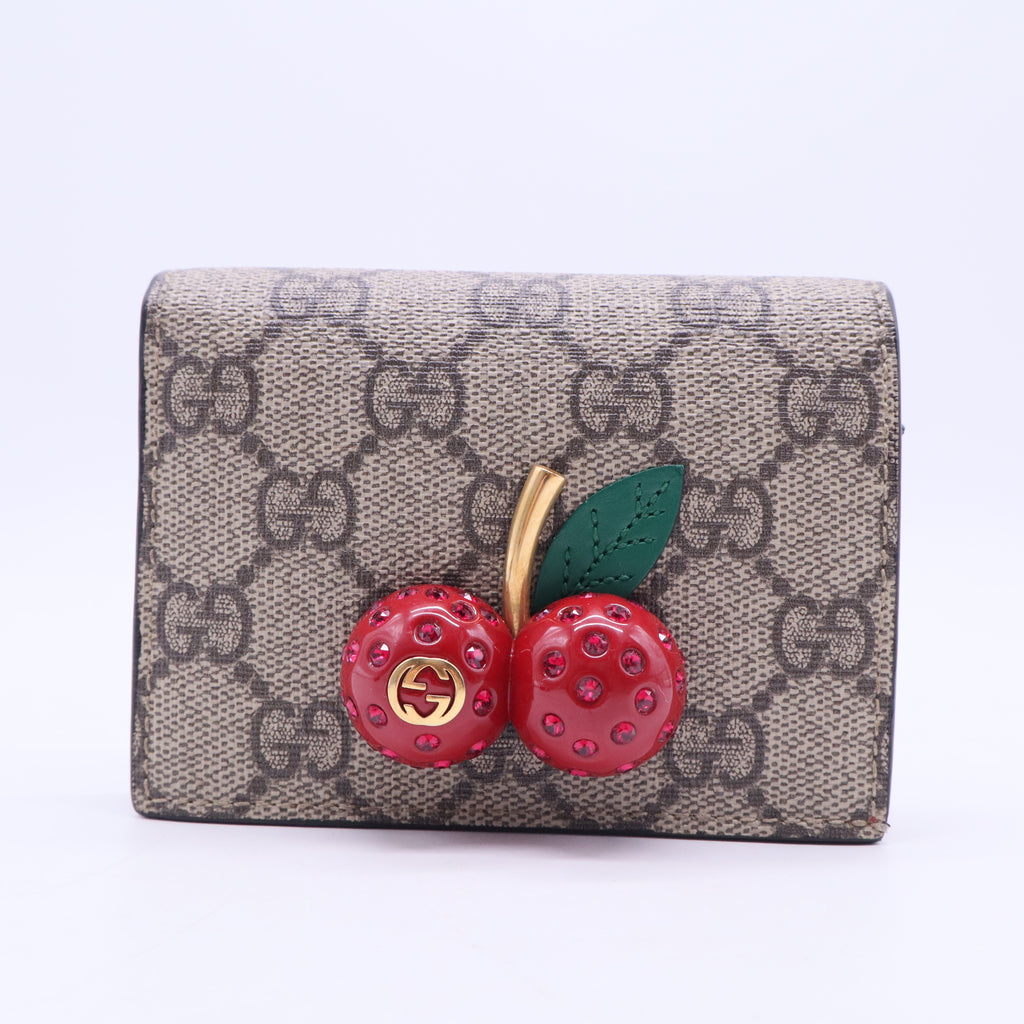 GG Supreme Cherry Compact Wallet W20071