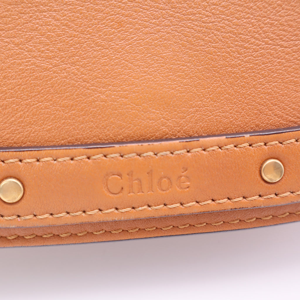 CHLOÉ Calfskin Suede Medium Nile Bracelet Bag Biscotti Beige twins