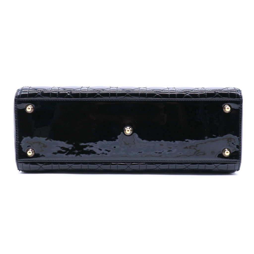 Lady Dior Bag Cannage Quilt Patent Large