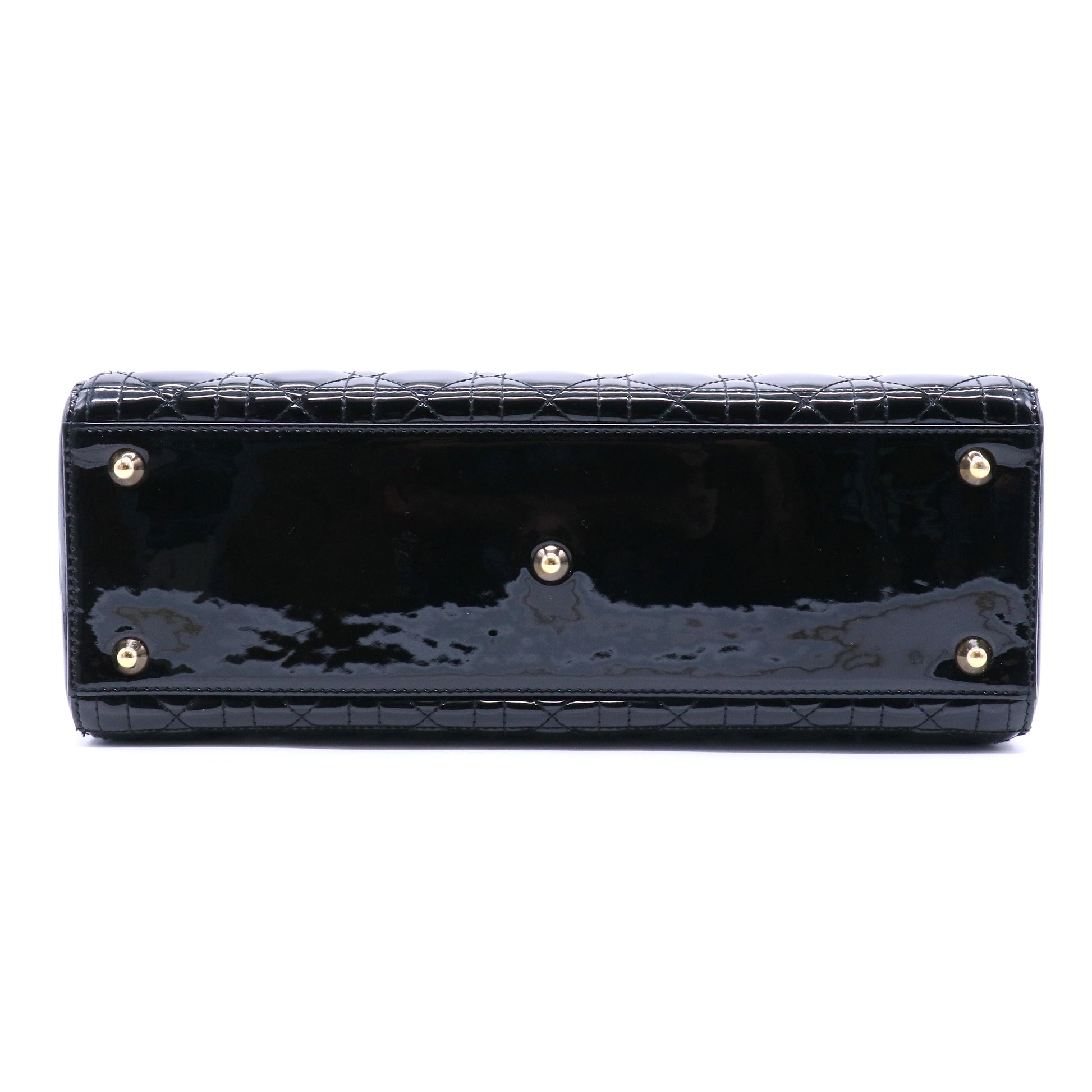 Lady Dior Bag Cannage Quilt Patent Large