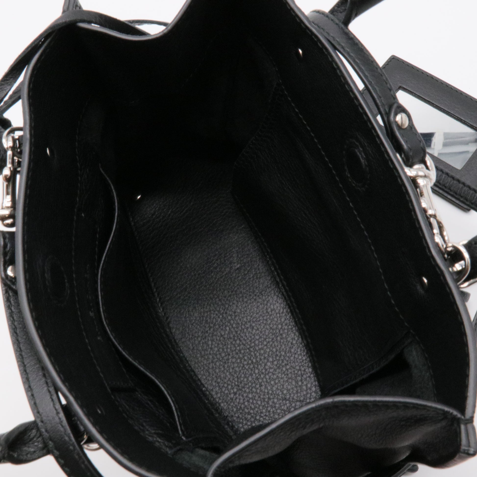 Calfskin Papier Mini A4 Zip Around Tote Black
