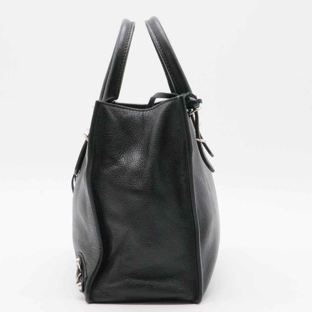 Calfskin Papier Mini A4 Zip Around Tote Black