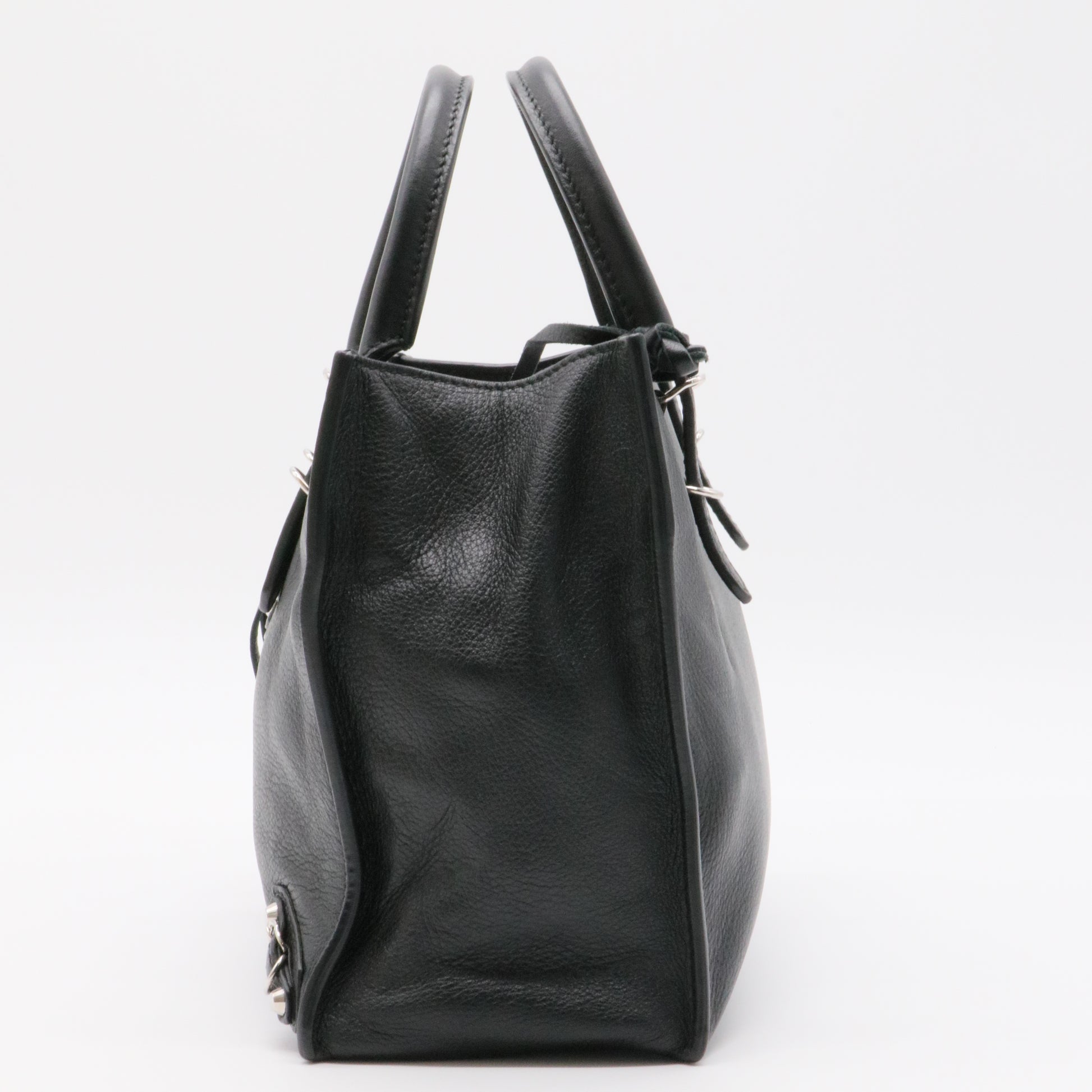 Calfskin Papier Mini A4 Zip Around Tote Black