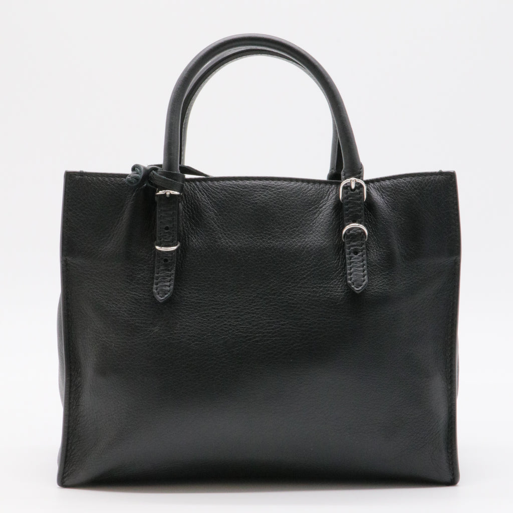 Calfskin Papier Mini A4 Zip Around Tote Black