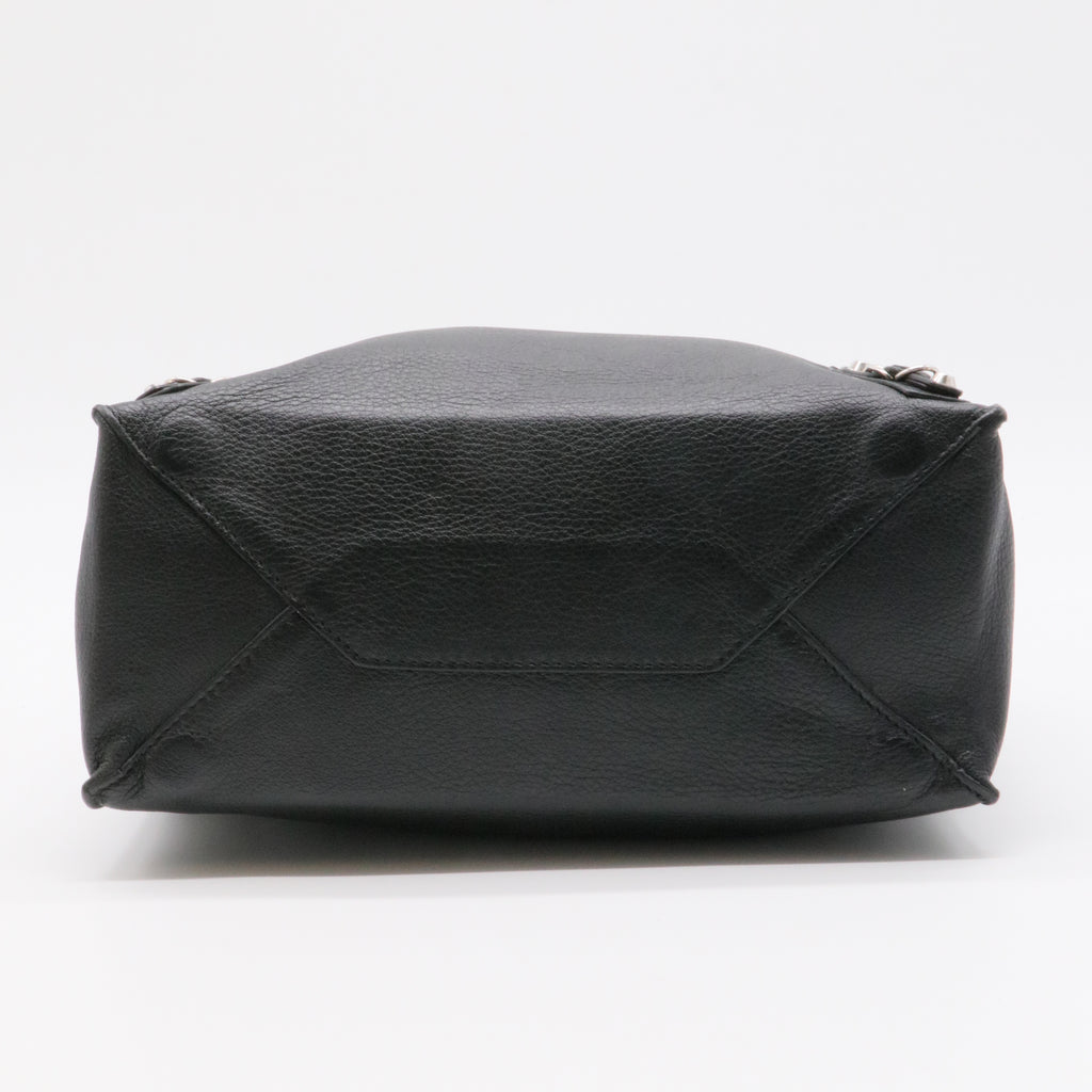 Calfskin Papier Mini A4 Zip Around Tote Black