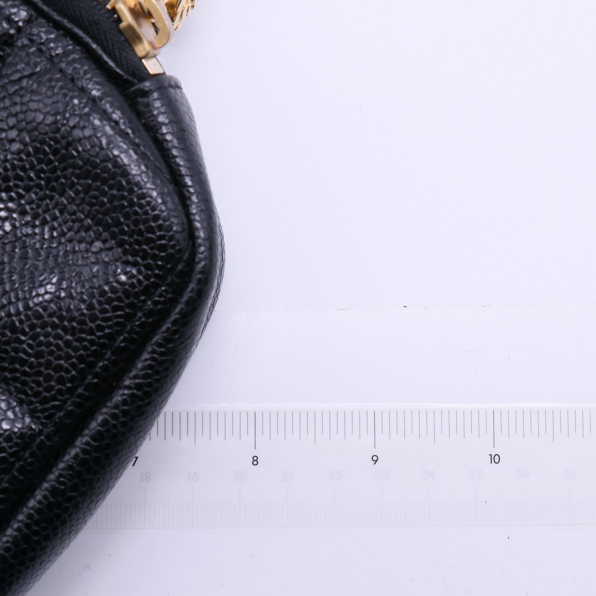 Chanel Diamond Coin Purse with Chain Quilted Caviar Twins LDJ4030