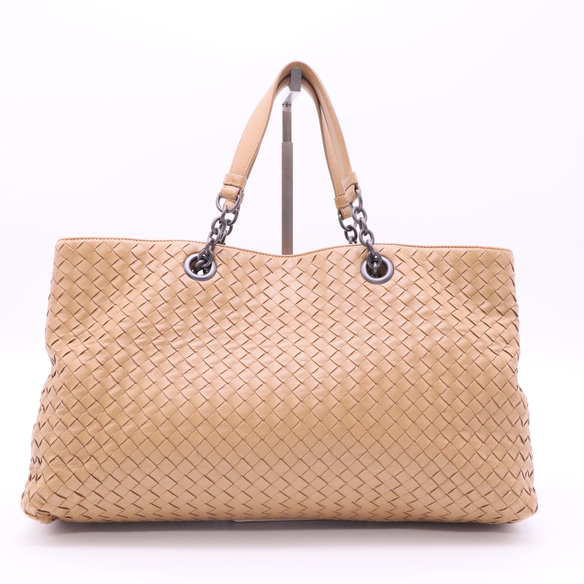Bottega Veneta Intrecciato Chain Tote - Brown Shoulder Bags Twins
