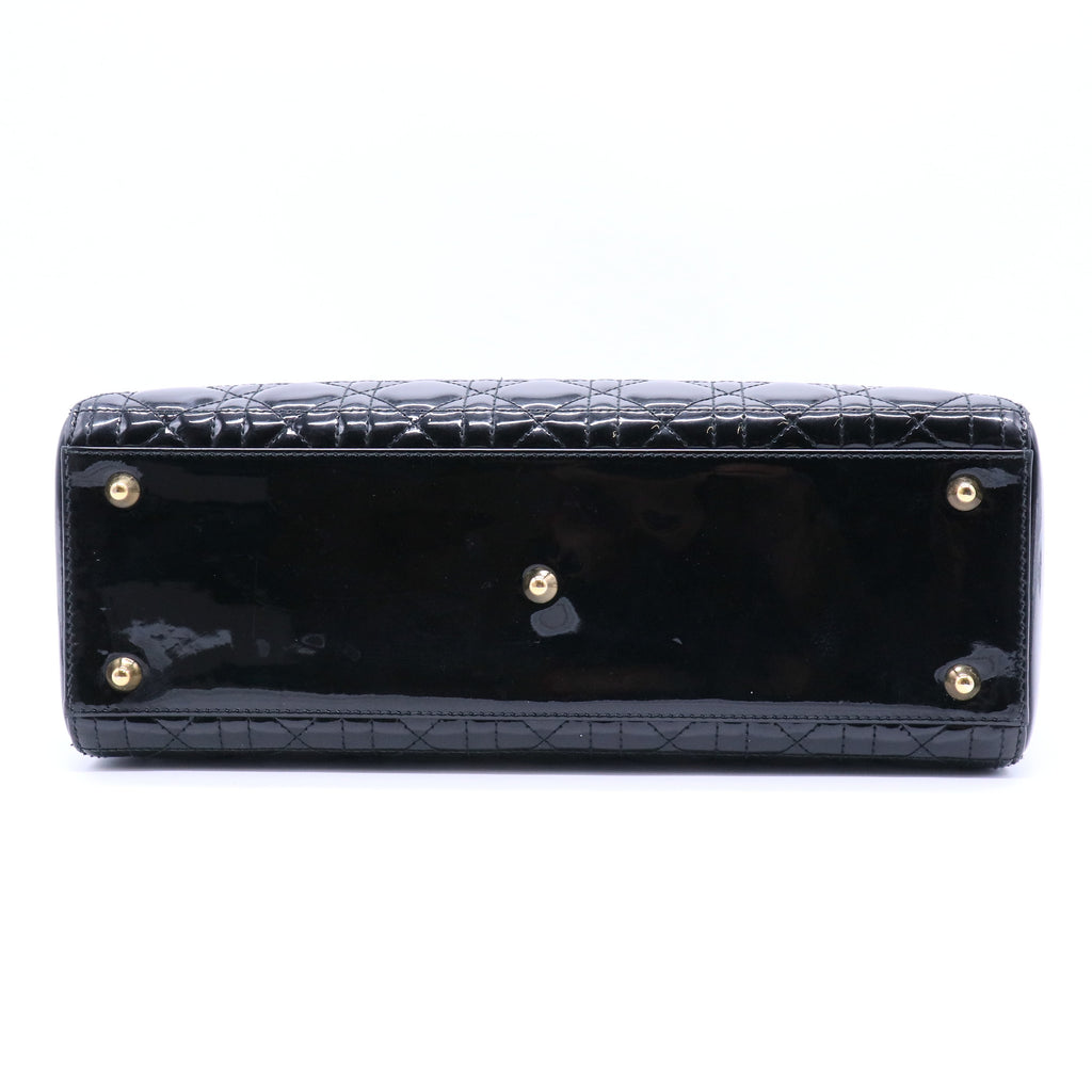 Lady Dior Bag Cannage Quilt Patent Large