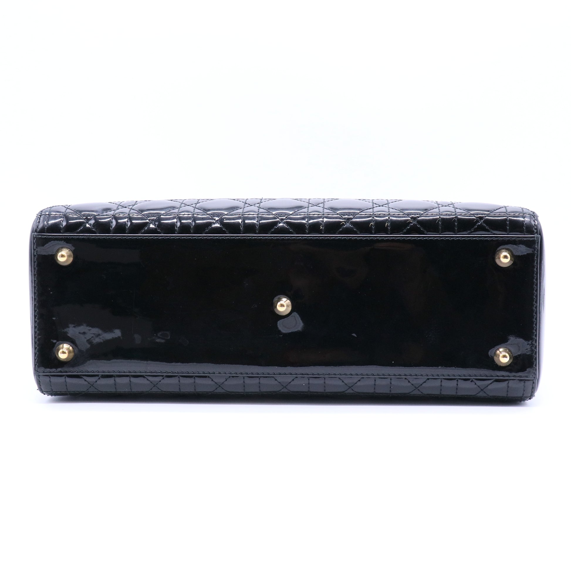 Lady Dior Bag Cannage Quilt Patent Large