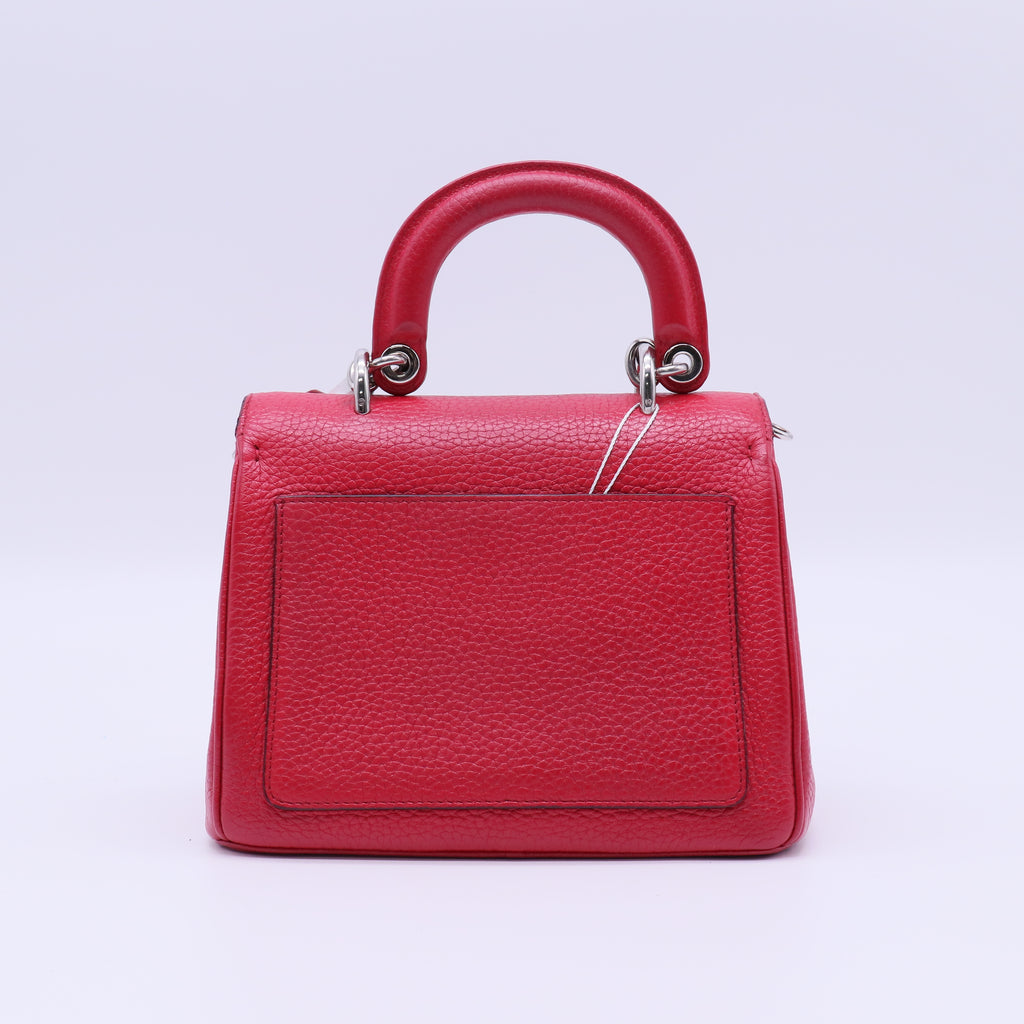 Christian Dior Red Pebbled Leather Be Dior Small Flap Bag twins LDJ4027