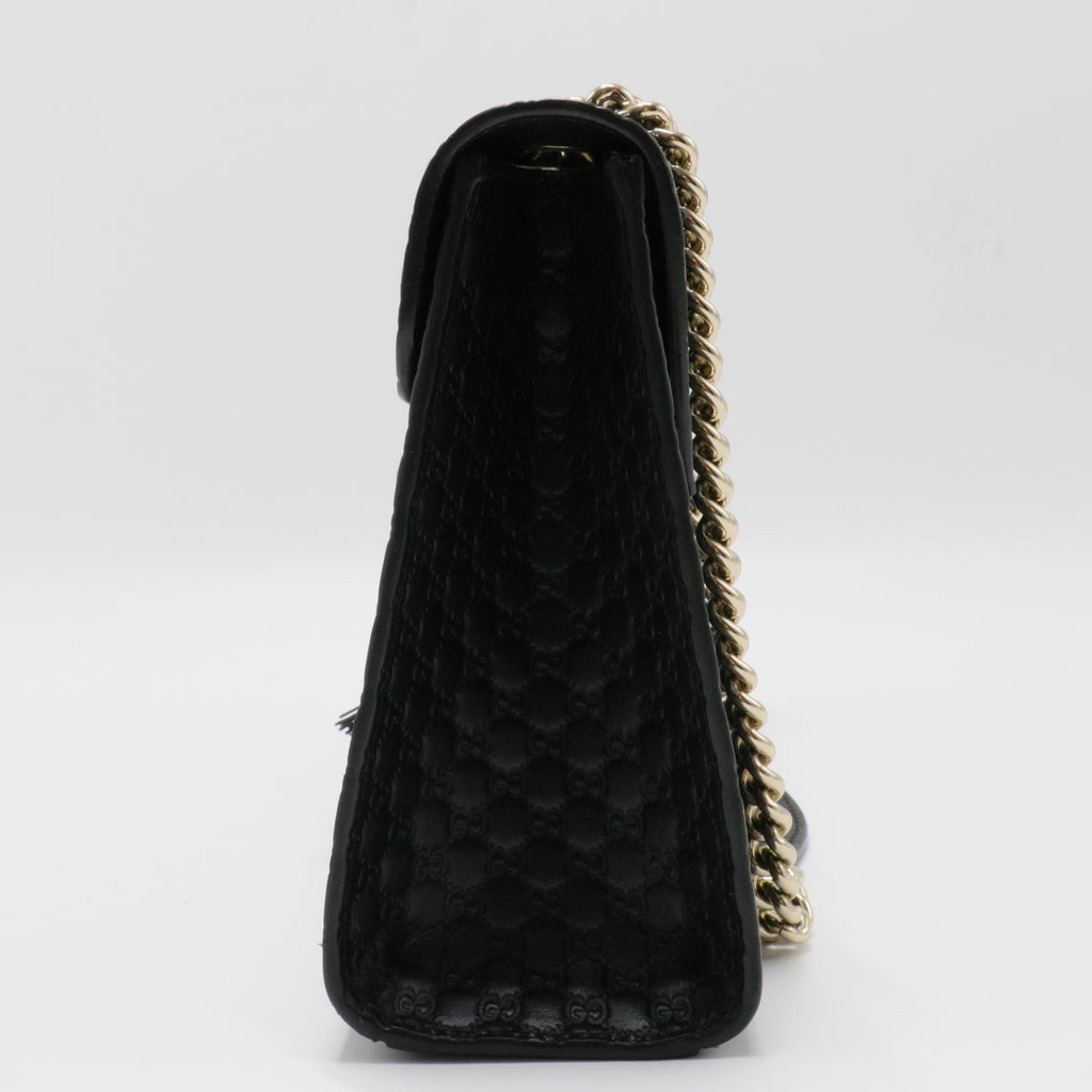 Black Guccissima Leather Emily Chain Shoulder Bag