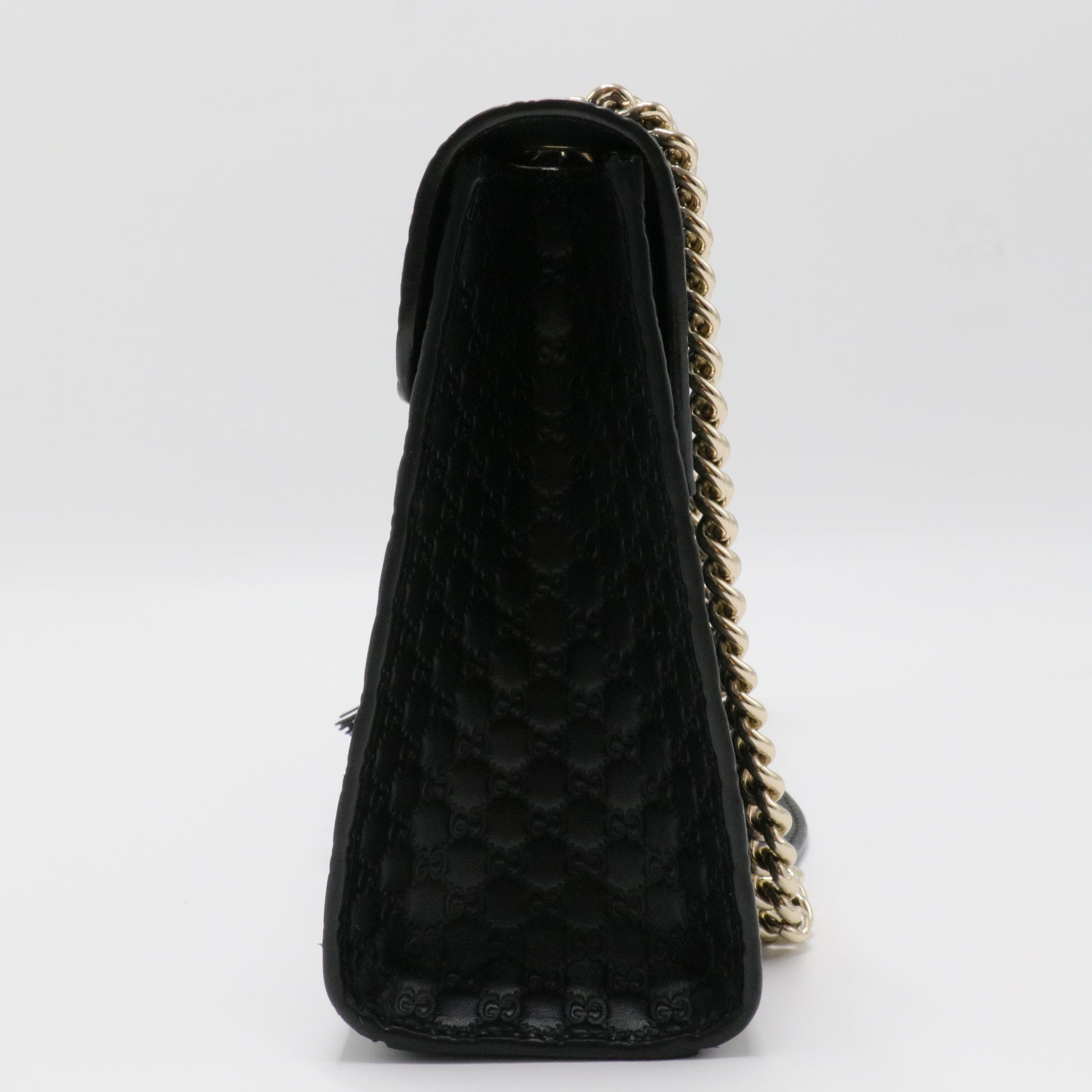 Black Guccissima Leather Emily Chain Shoulder Bag