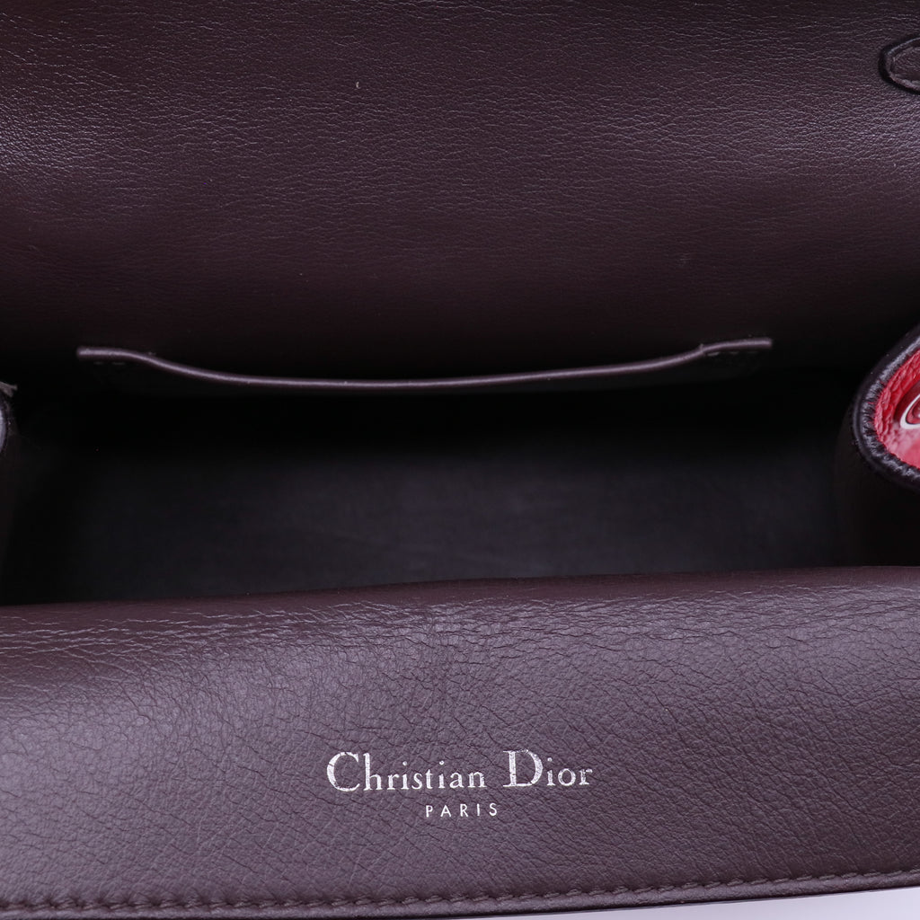 Christian Dior Red Pebbled Leather Be Dior Small Flap Bag twins LDJ4027