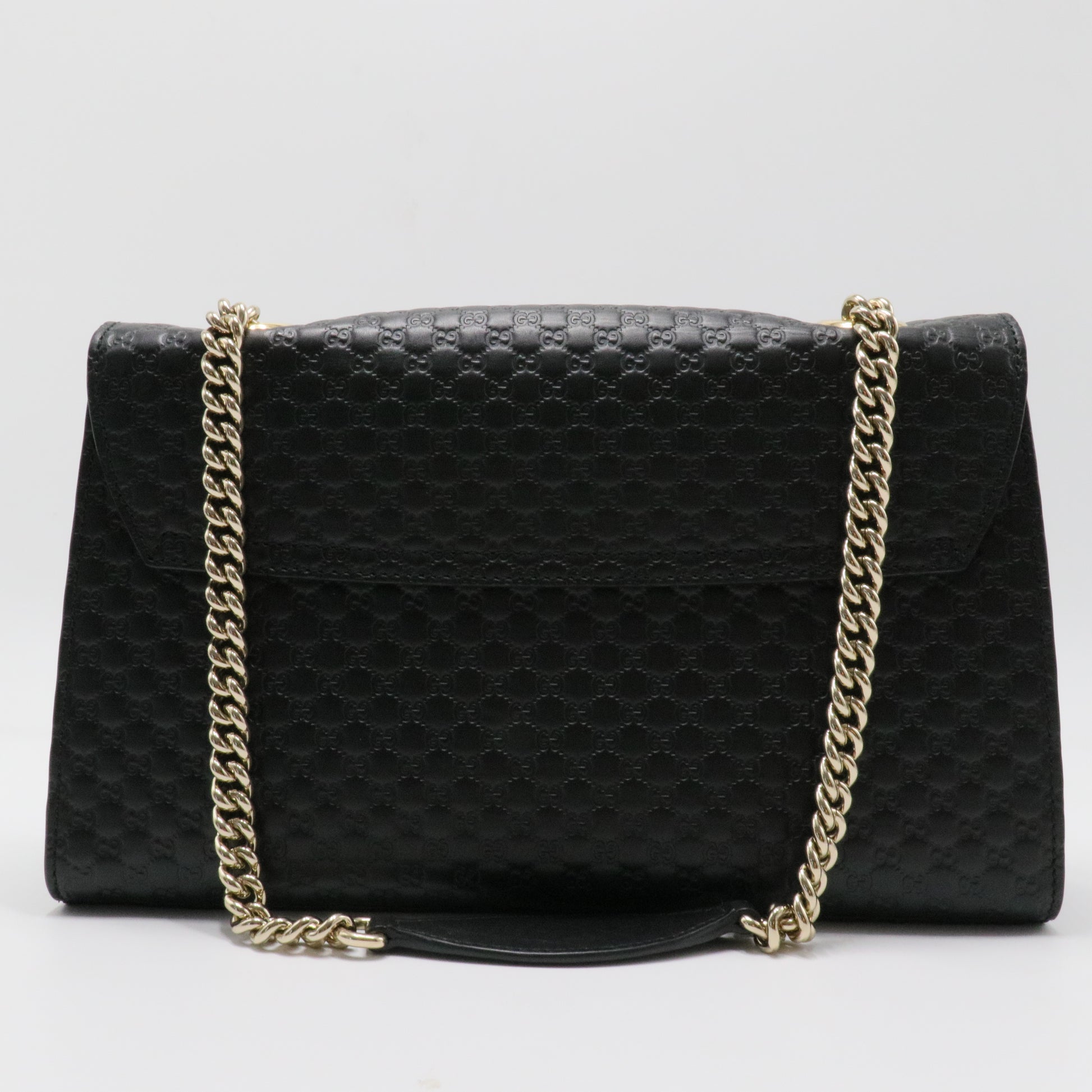 Black Guccissima Leather Emily Chain Shoulder Bag