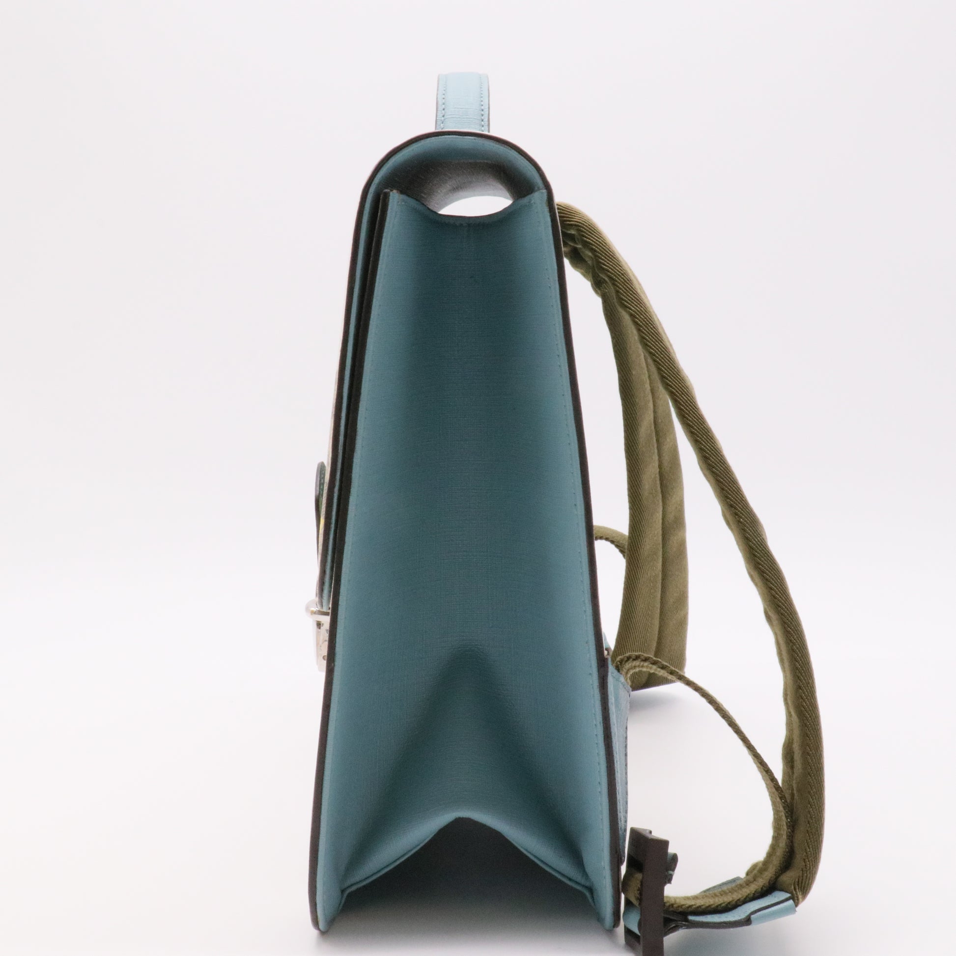 Beige/Ebony GG Supreme Coated Canvas Lightning Print Backpack Bag