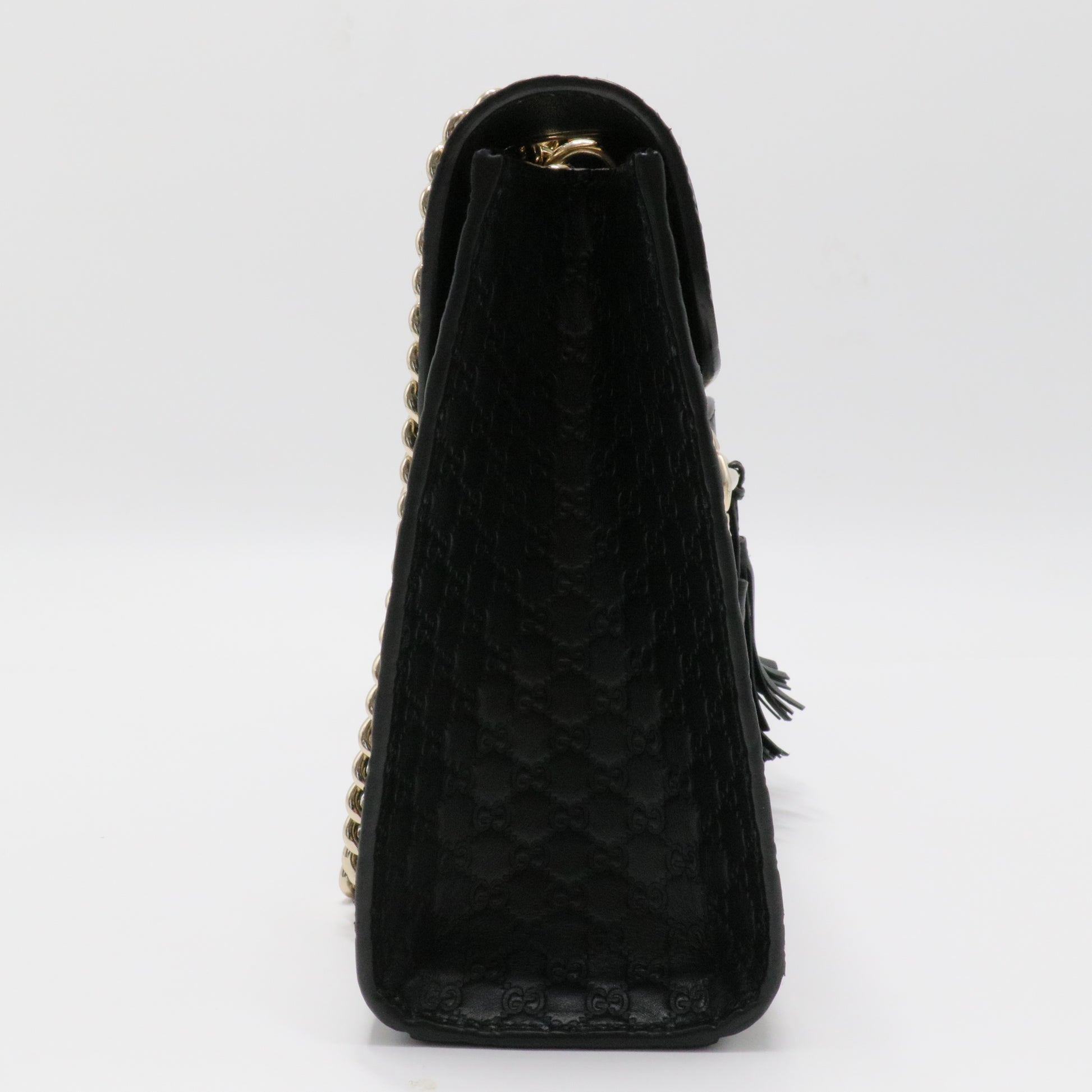 Black Guccissima Leather Emily Chain Shoulder Bag
