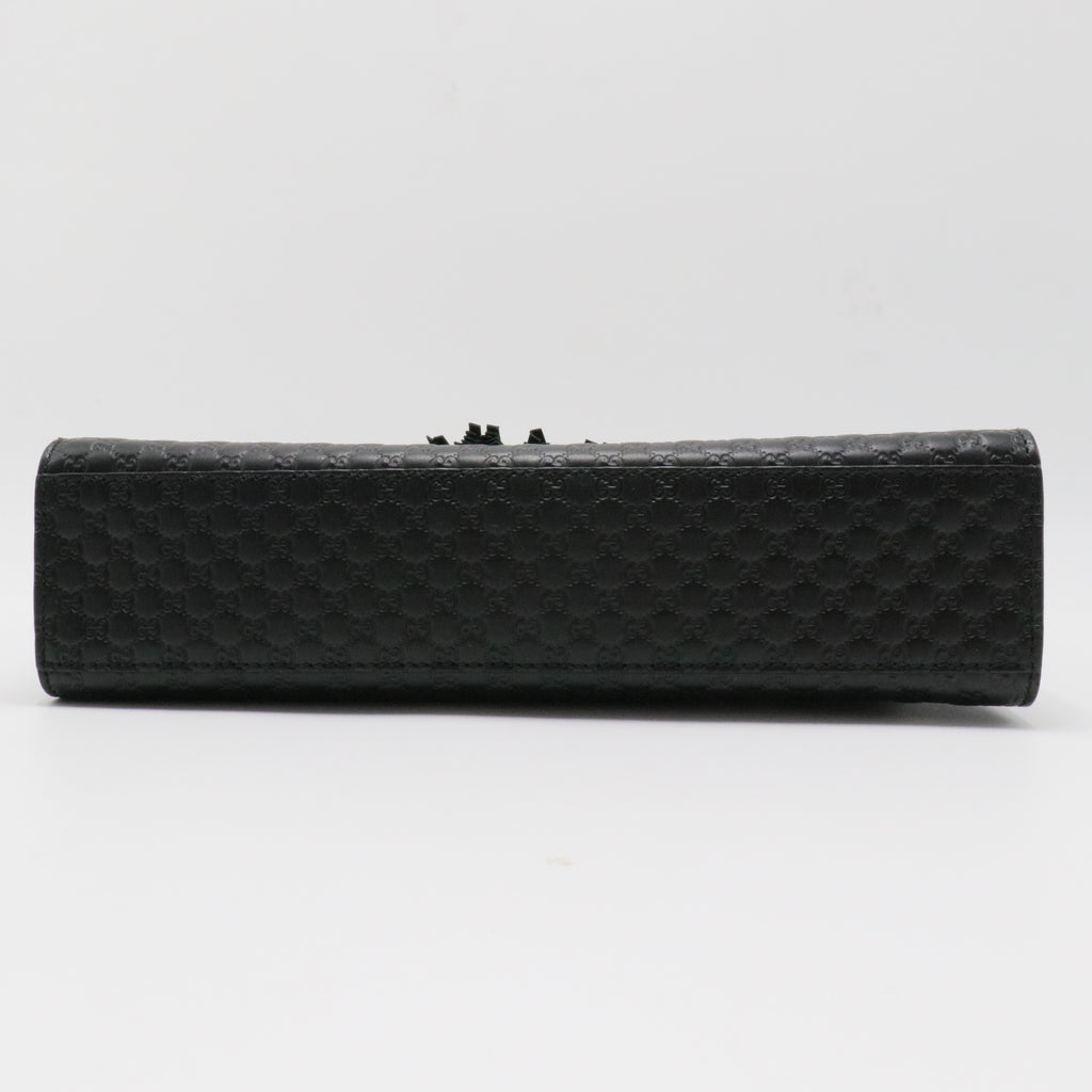 Black Guccissima Leather Emily Chain Shoulder Bag