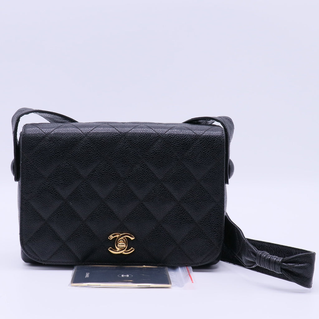 Vintage CC Box Bag Quilted Caviar Small Twins LDJ4037
