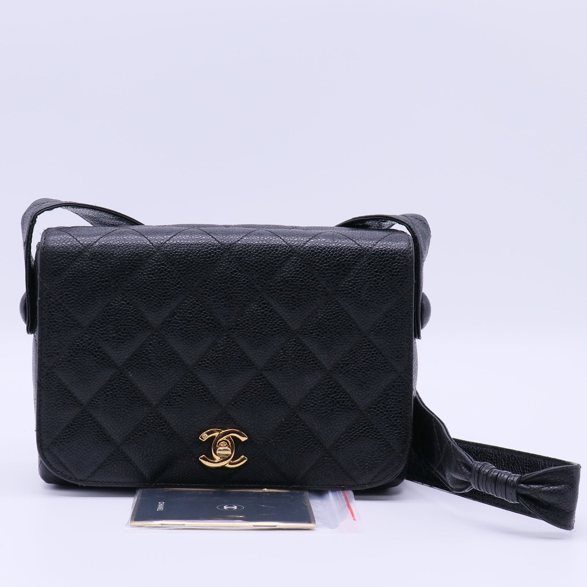 Vintage CC Box Bag Quilted Caviar Small Twins LDJ4037