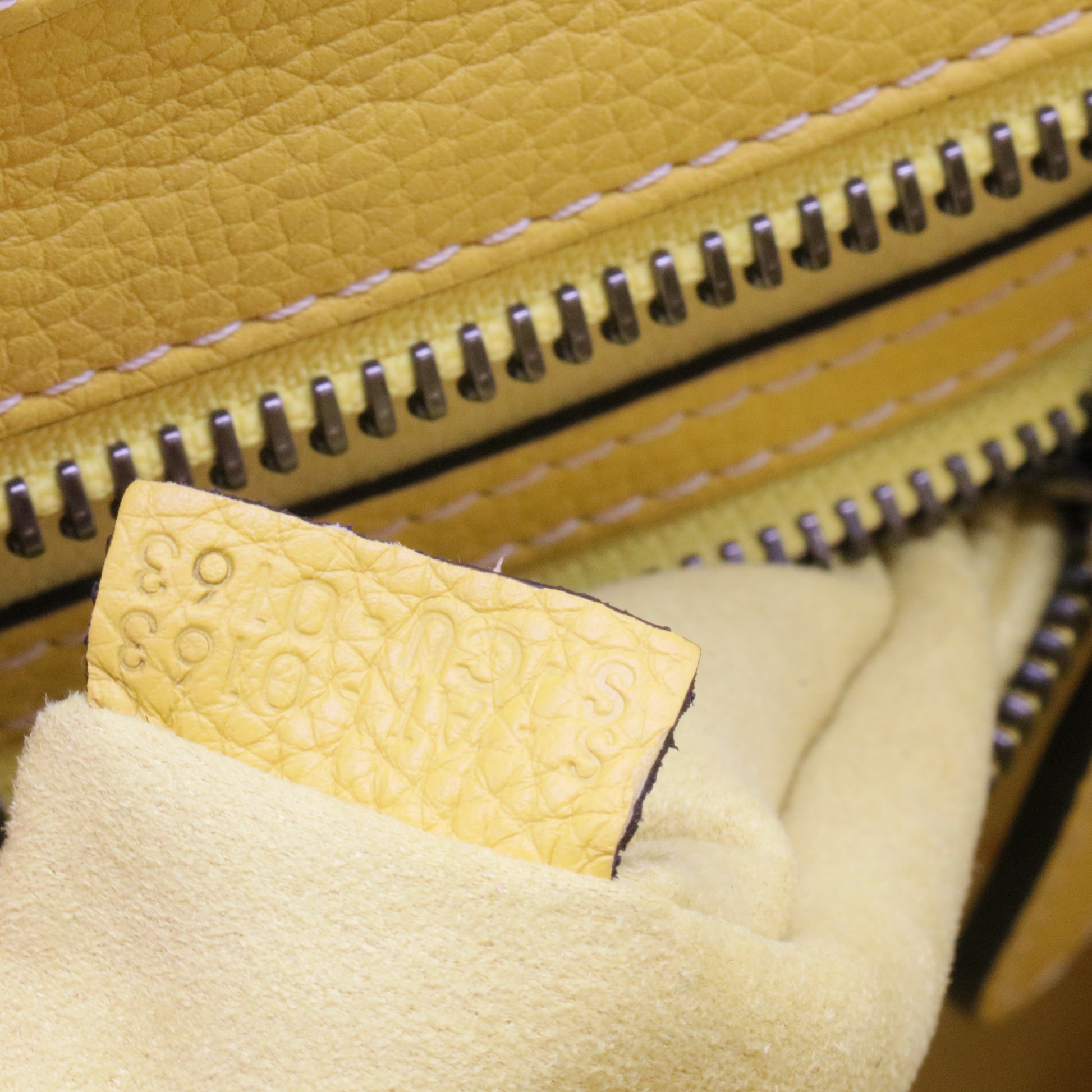 Yellow Luggage Leather Handbag