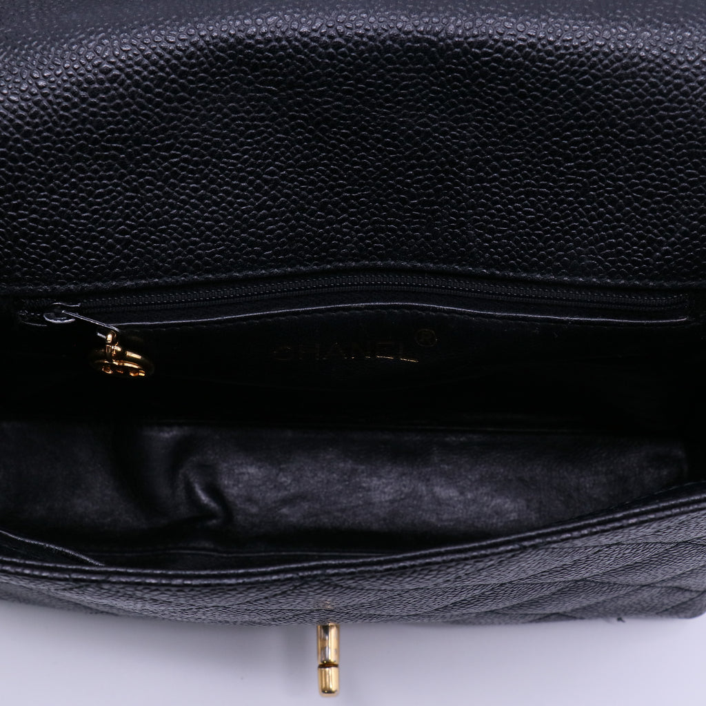Vintage CC Box Bag Quilted Caviar Small Twins LDJ4037