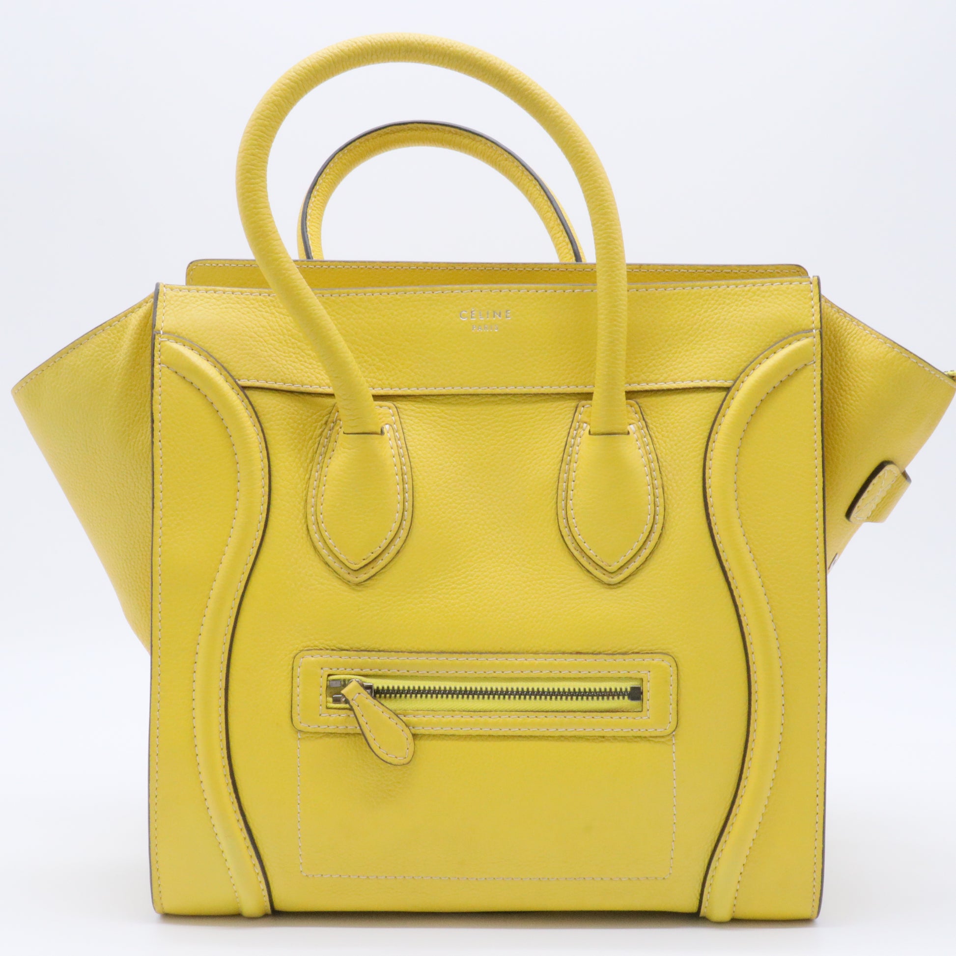 Yellow Luggage Leather Handbag