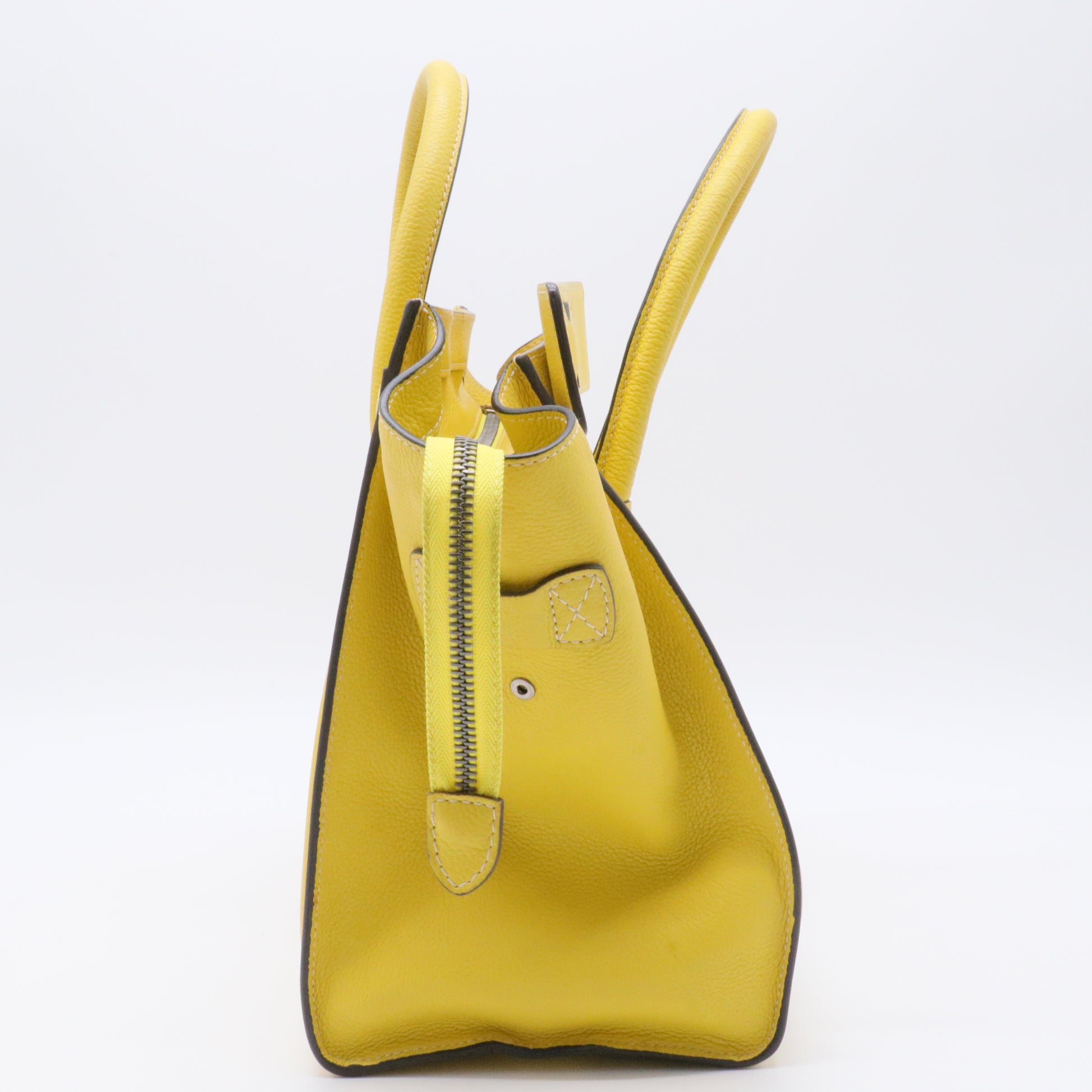 Yellow Luggage Leather Handbag
