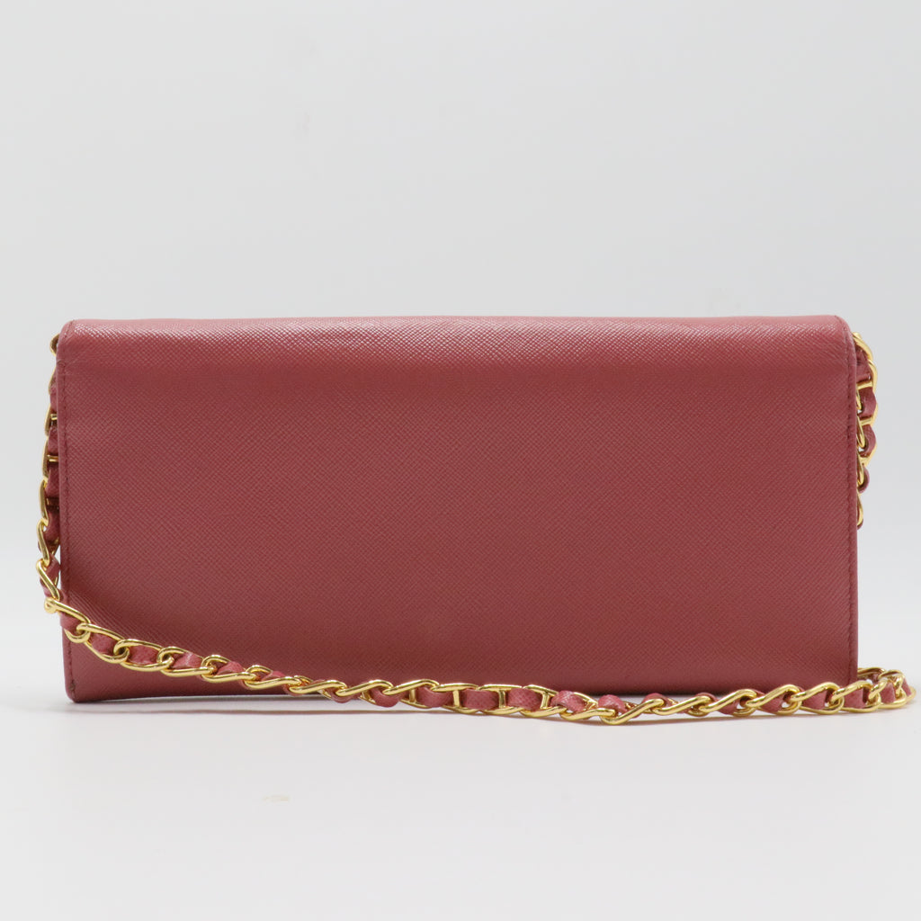 Saffiano Continental Flap Wallet Fuoco