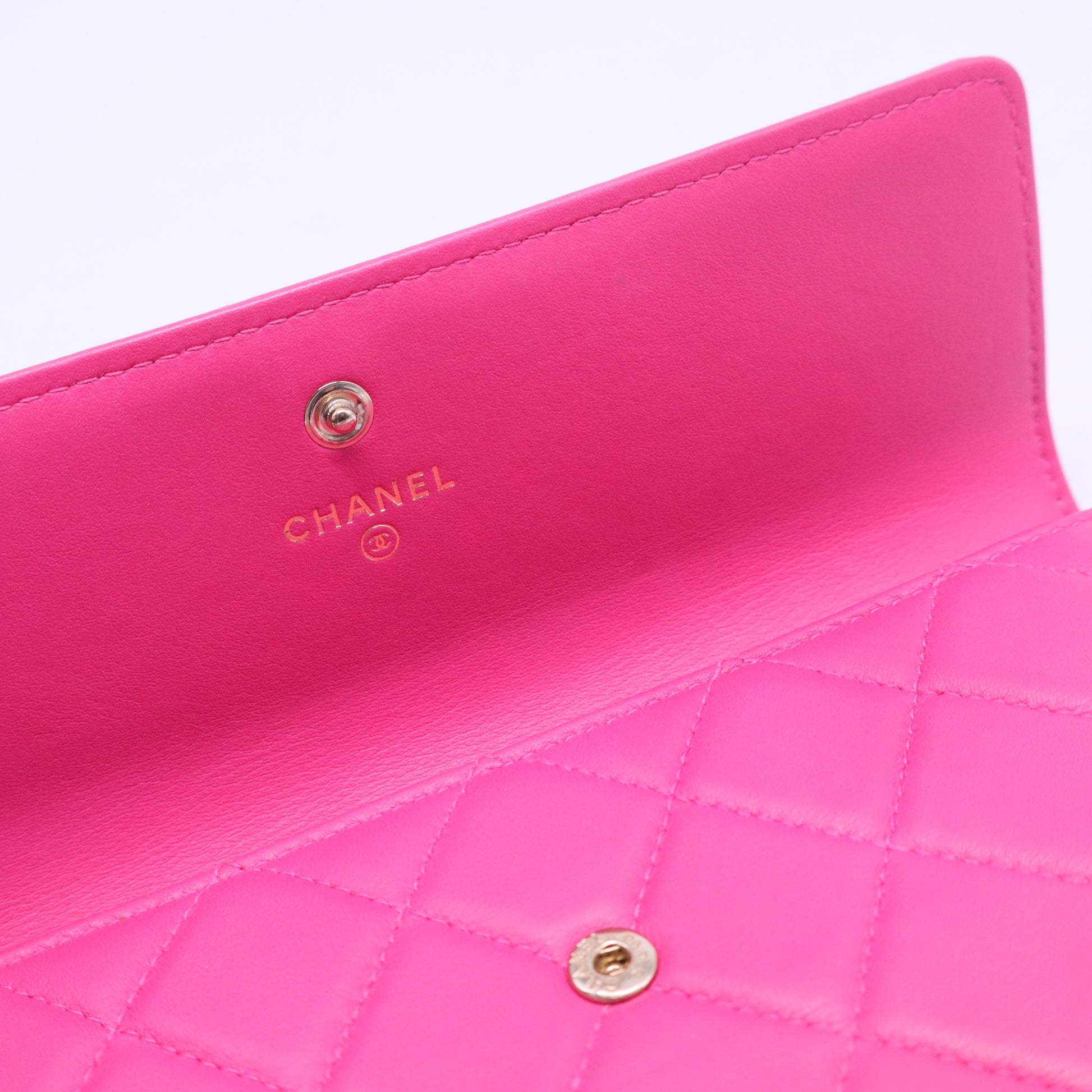 Lambskin Quilted Large Boy Gusset Flap Wallet Pink W20608