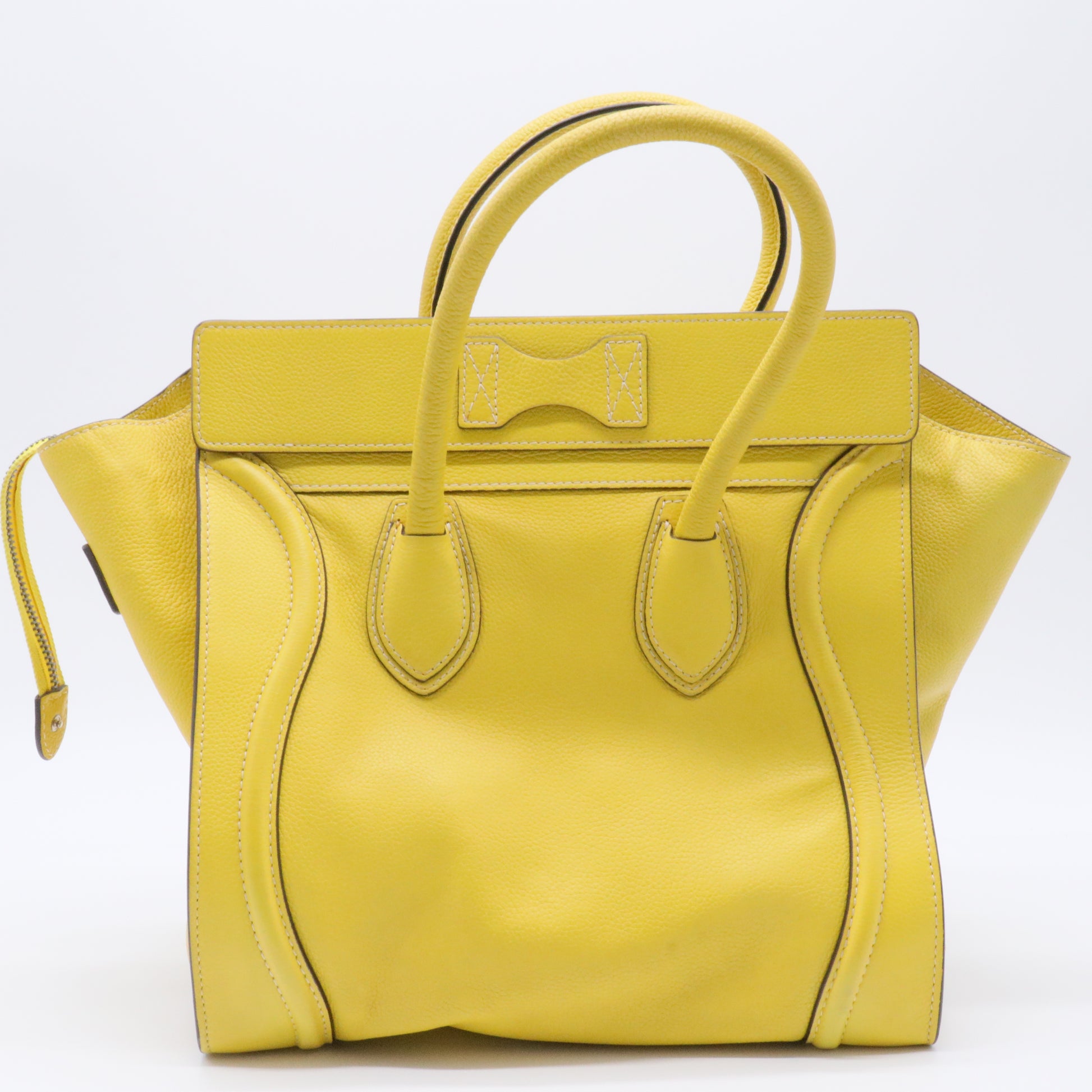 Yellow Luggage Leather Handbag