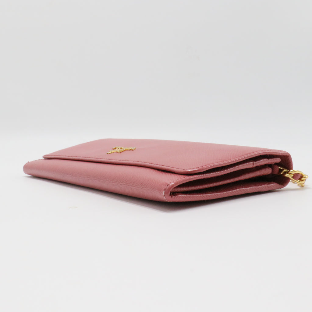Saffiano Continental Flap Wallet Fuoco