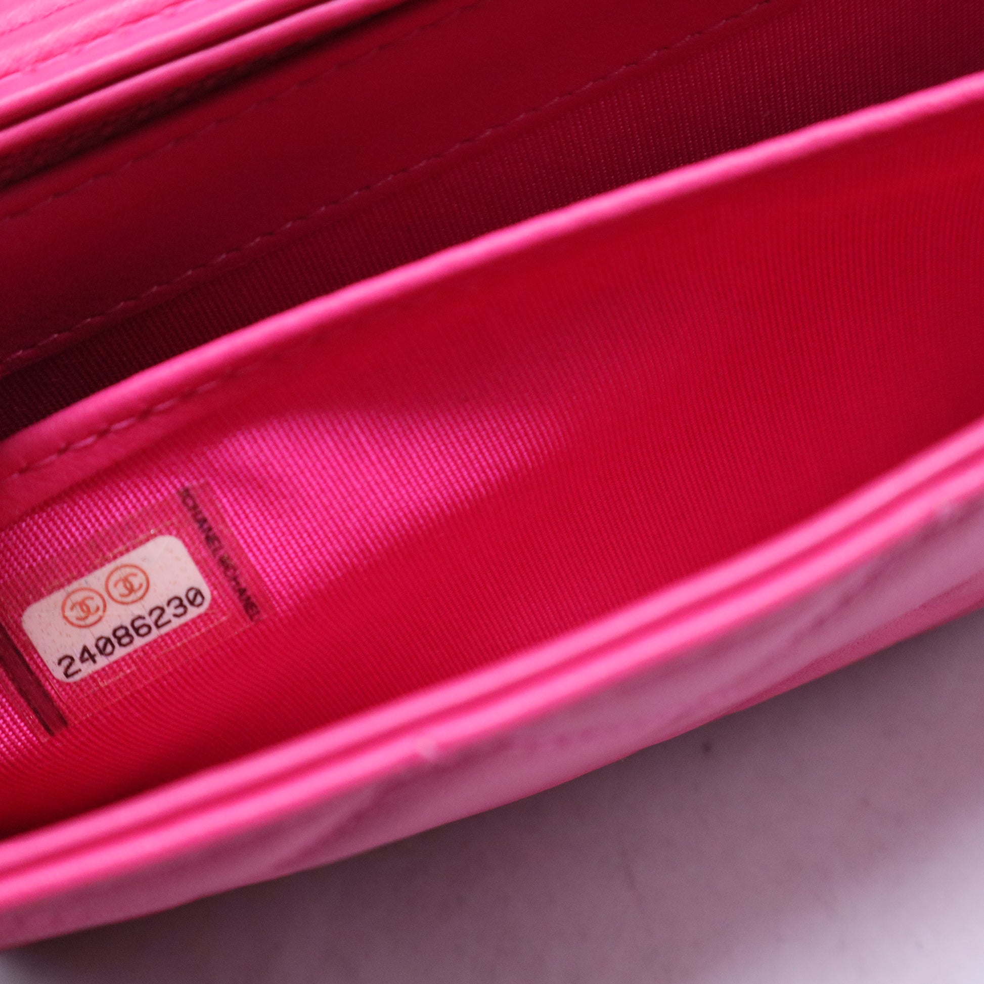 Lambskin Quilted Large Boy Gusset Flap Wallet Pink W20608