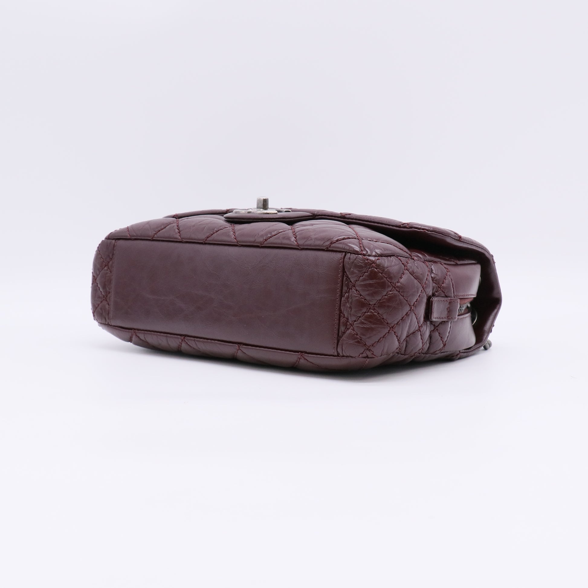 Portobello Flap Bag Quilted Aged  Bordeaux twins LDJ4886