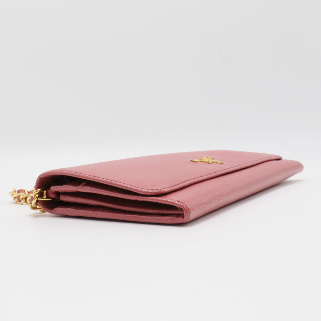 Saffiano Continental Flap Wallet Fuoco