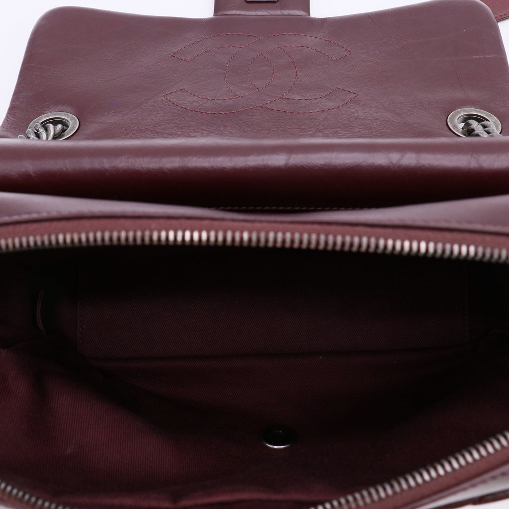 Portobello Flap Bag Quilted Aged  Bordeaux twins LDJ4886