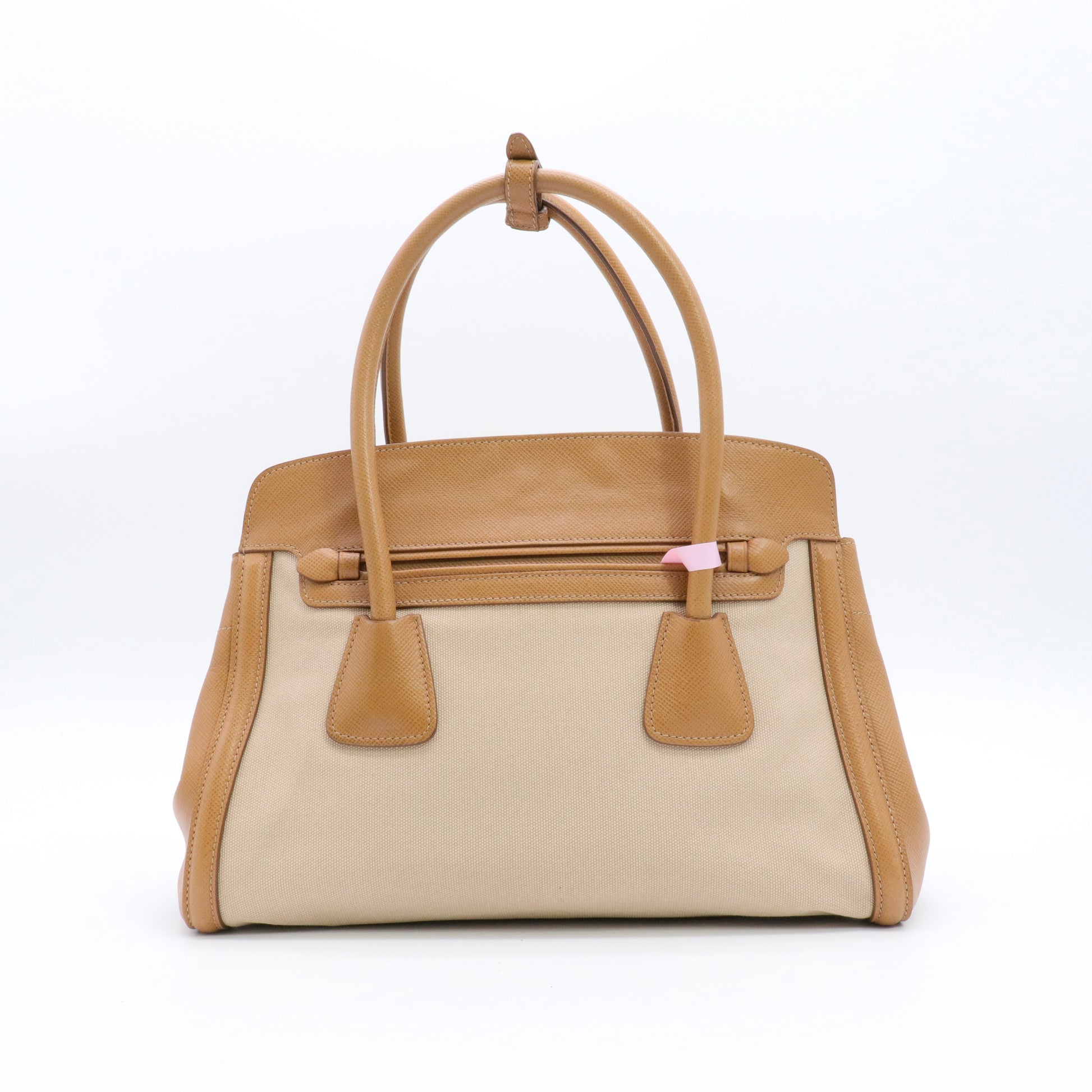 Cuir Frame Convertible Tote Canvas and Saffiano Leather Small twins