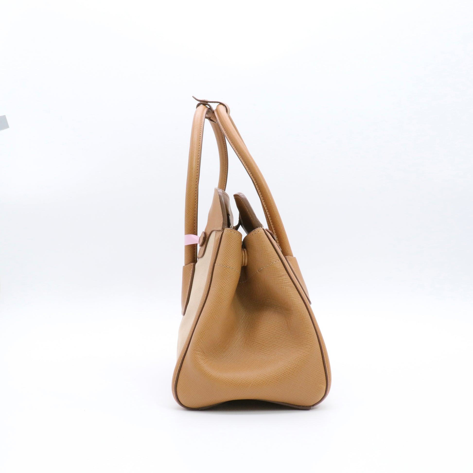 Cuir Frame Convertible Tote Canvas and Saffiano Leather Small twins