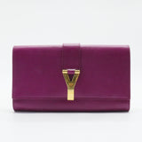 Purple Leather Y-Ligne Clutch