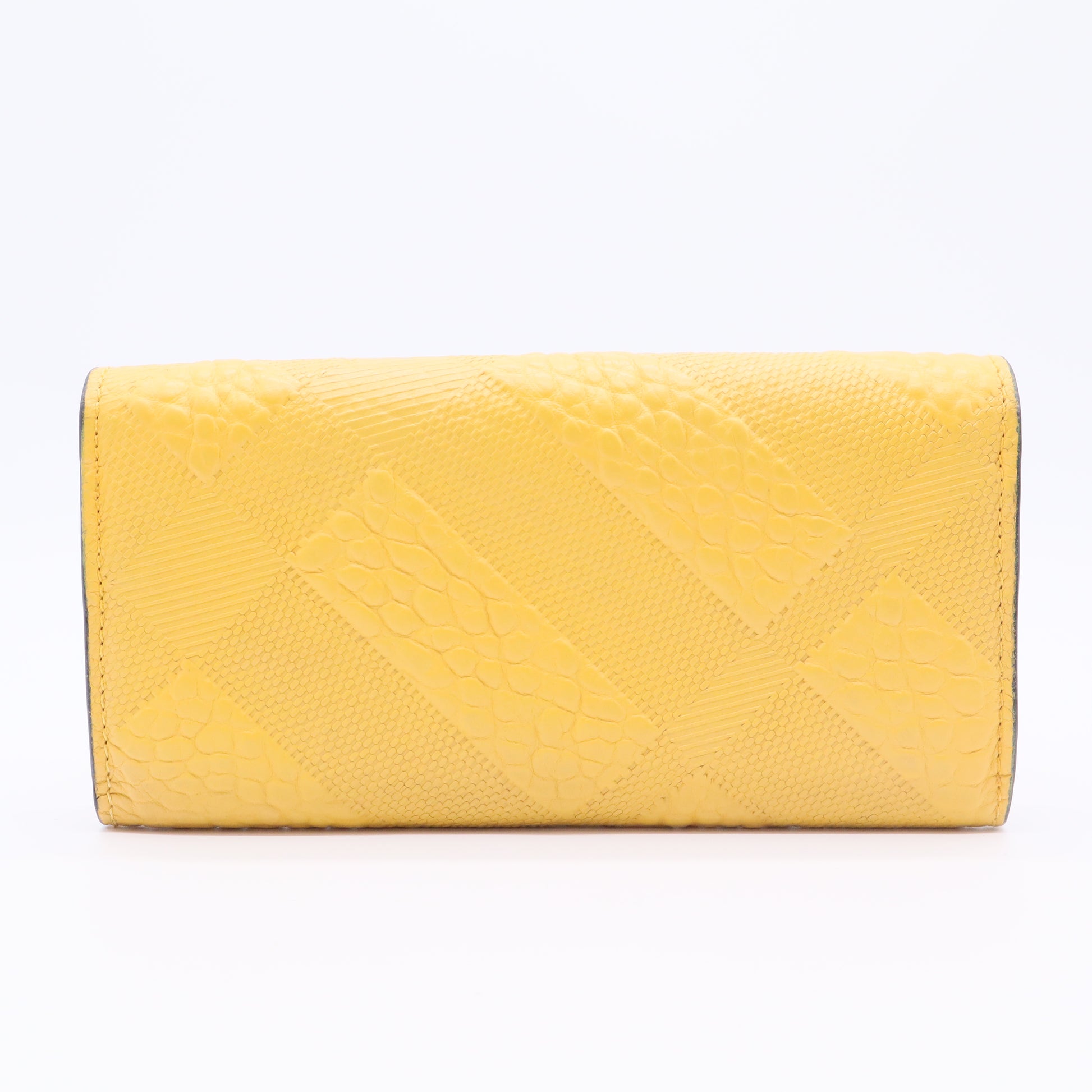 Embossed Check Leather Continental Wallet