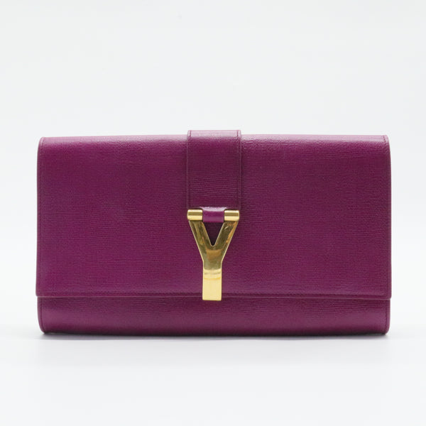 Purple Leather Y-Ligne Clutch