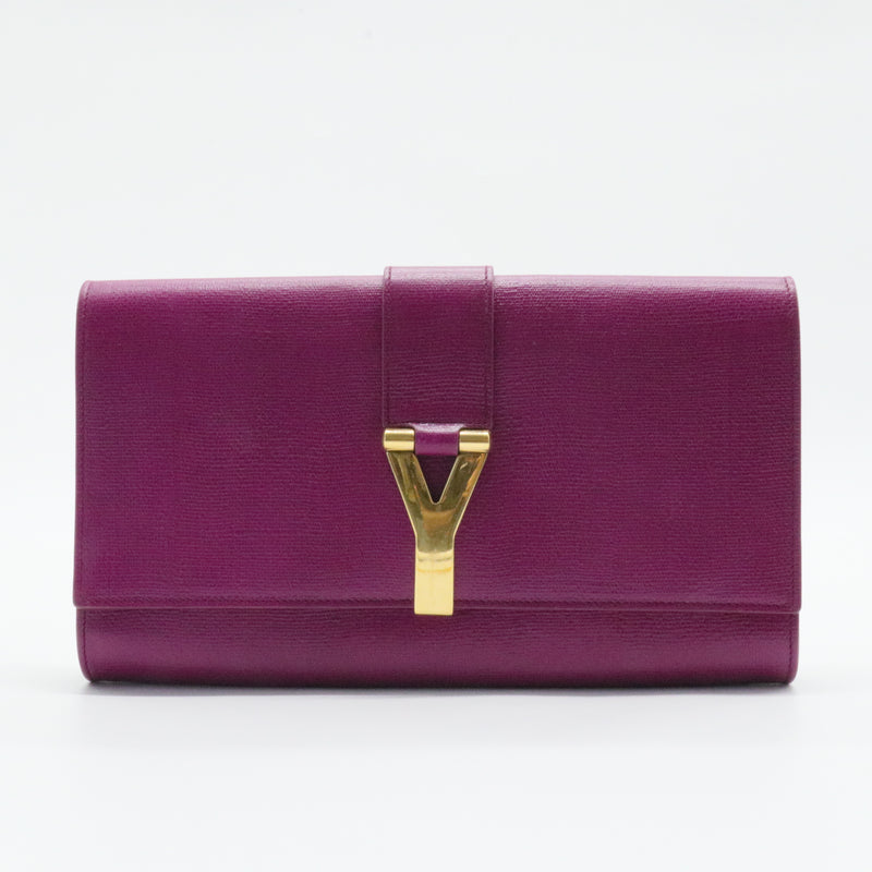 Purple Leather Y-Ligne Clutch